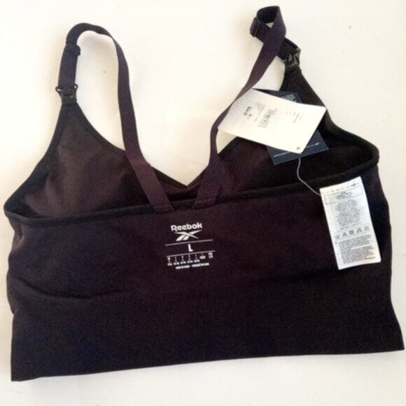 Reebok Studio Maternity Nursing Sports Bra Medium Impact Removable Pads Black L - Picture 14 of 14